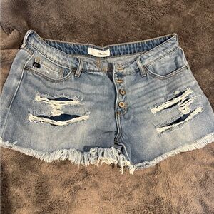 KanCan Light Blue Distressed Jean Shorts